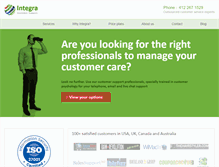 Tablet Screenshot of integracustomersupport.com